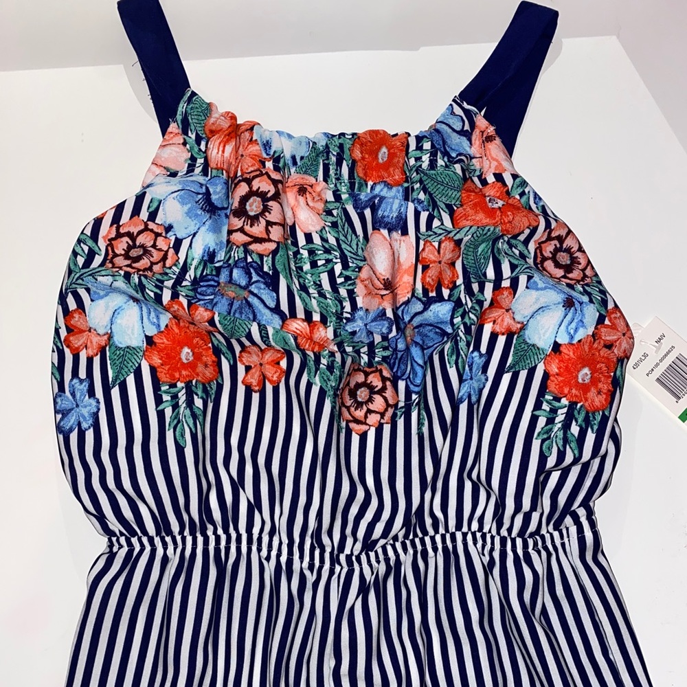 NWT floral striped romper